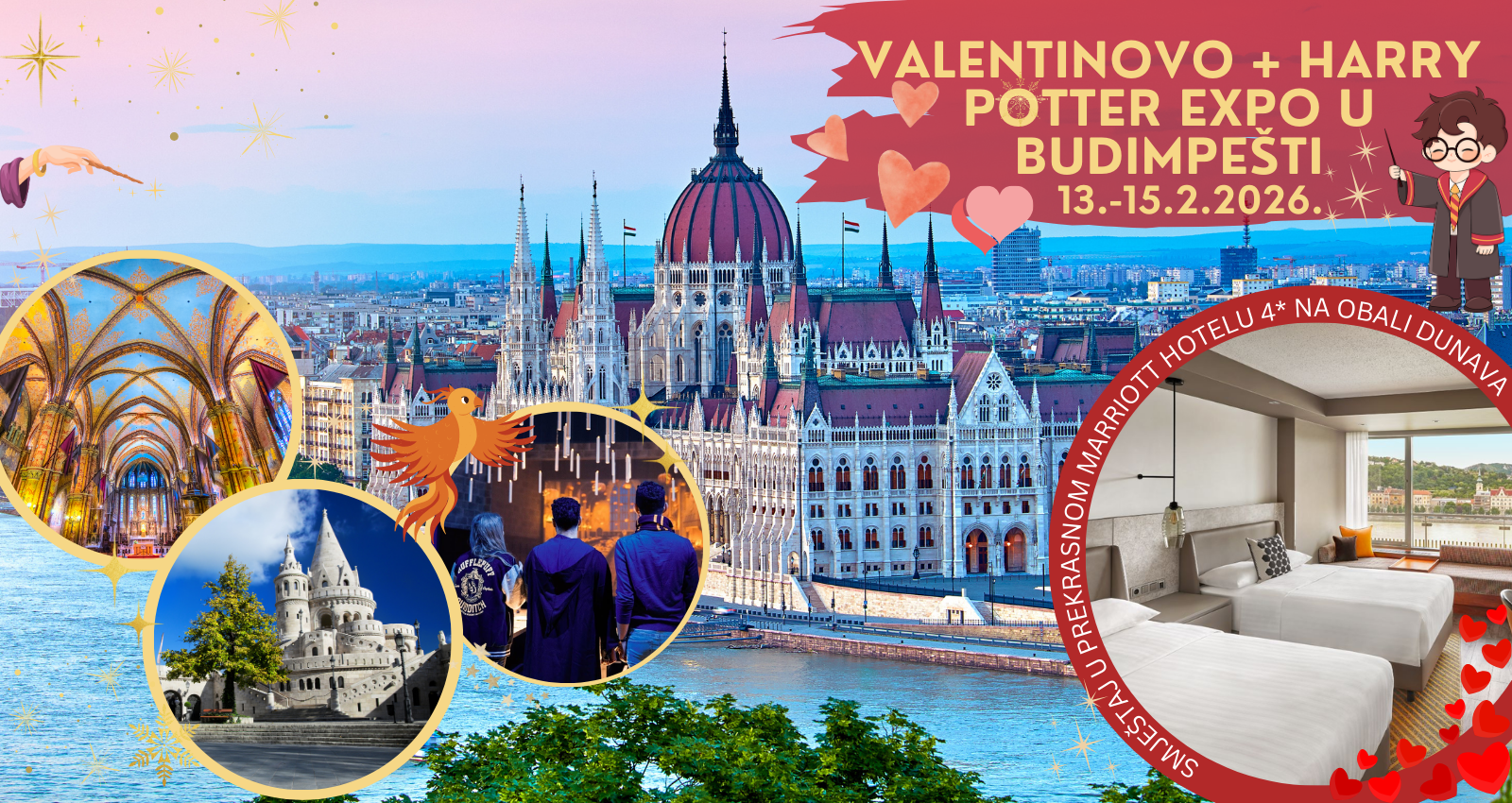 Valentinovo & Harry Potter u Budimpešti
13. - 15.02.2026 - jednokrevetna soba
